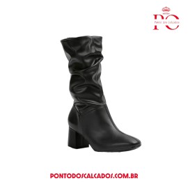 Beira Rio Bota Cano M�dio Feminina Salto Bloco Original Ref9076102